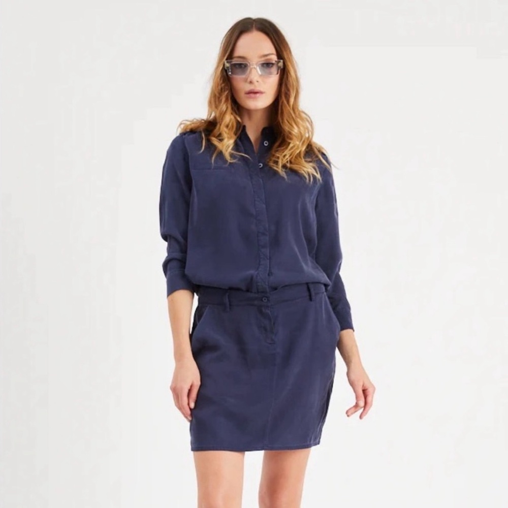 Etienne Marcel Women's Mini Shirtdress in Navy Small  NWT